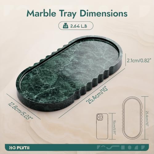 Green Marble Tray, 10" X 5" Bathroom Tray Countertop
