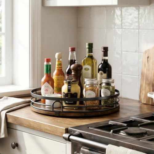 2 Pack 9" 10" Lazy Susan Turntable Organizer for Table Top