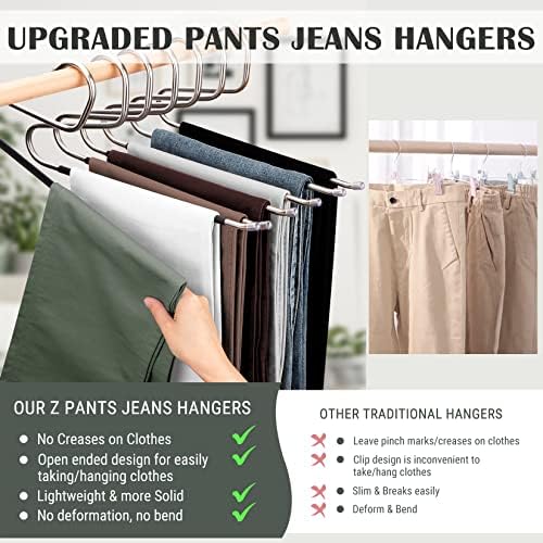 DOIOWN Open Ended Pants Hangers, Stainless Steel Jeans Hangers