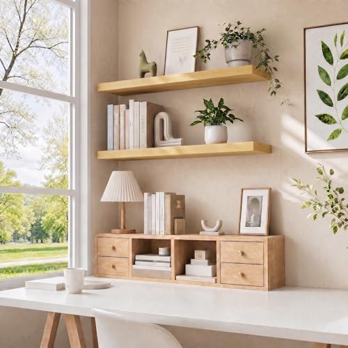 Fun Memories Floating Shelves for Wall 40 Inch, Set of 2 – Wall-Mounted Storage & Display Shelf with Invisible Bracket, 