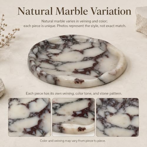 Natural Marble Vanity Tray, 7.78 x 7 in Organizer