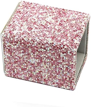 crystal Bling Rhinestone Pen Pot Holder Box organizer Cosmetic Container (Square, Midium)