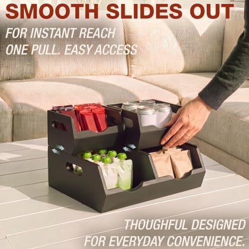 HOMESTEAD Stackable Solid Wood Storage Bins for Pantry & Countertop, Ventilated Potato and Onion Basket Organizer with H