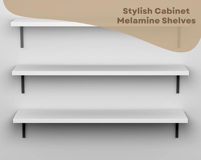 B&B HARDWARE Cabinet Shelves - Melamine 3/4'' Thick - Custom Organize Space with Stylish Cabinet Melamine Shelves - Perfect Solution for Home & Office - Cut to Size (10" Depth X 8 Inches Length)