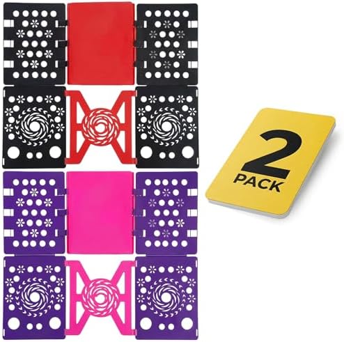 2 Pack Shirt Folder Board Laundry Organizer 22.8 X 26.8 Inch Plastic Durable Fast Easy Magic Flip T Shirts Dress Pants T