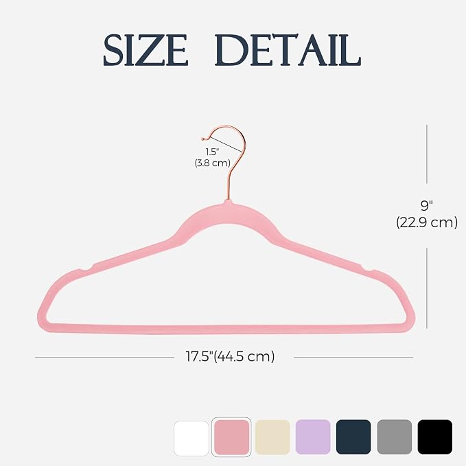 HOUSE DAY Pink Velvet Hangers 240 Pack, Premium Clothes Hangers Non-Slip Felt Hangers, Sturdy Black Hangers Heavy Duty Coat Hangers, Durable Suit Hangers, Space Saving No Hanger Mark Rotating Hook