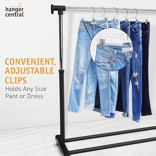 14 Inch Clear Pants Hangers, 12 Pack
