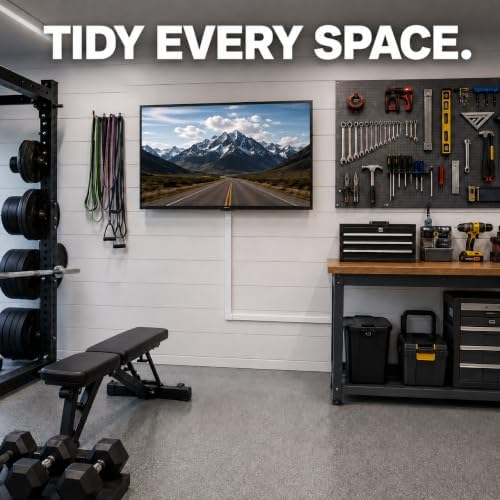OnElecs 315in Cable Raceway Kit, Cord Cover Wall Cord Hider, PVC Wire Hider Wall Mount for TV Computer Office - Self-Adh