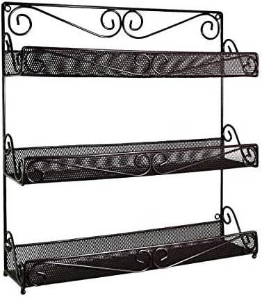 AMT 3 Tier Nail Rack, Pack Metal Wall Mount Organizer, Essential Oils Organizer, Pantry Cabinet Door Shelf Storage. Hang