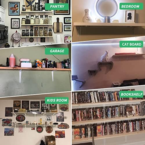 Shelf Brackets 4 Inch Heavy Duty White L Bracket for Shelves