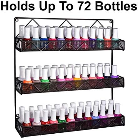 AMT 4 Tier Nail Rack, Pack Metal Wall Mount Organizer, Essential Oils Organizer, Pantry Cabinet Door Shelf Storage. Hang
