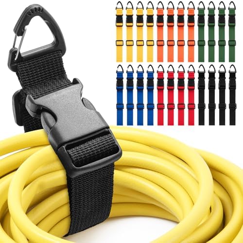 24 Pack Adjustable Extension Cord Holder Straps,Multicolor