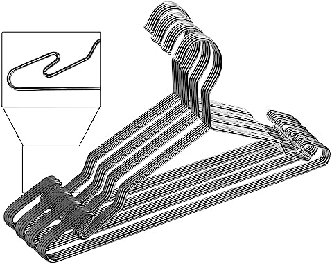 Chrome Metal Hangers, Heavy Duty Clothes Hangers with Non-Slip Grooves, Slim Space Saving Coat Hangers - 20 Pack Chrome