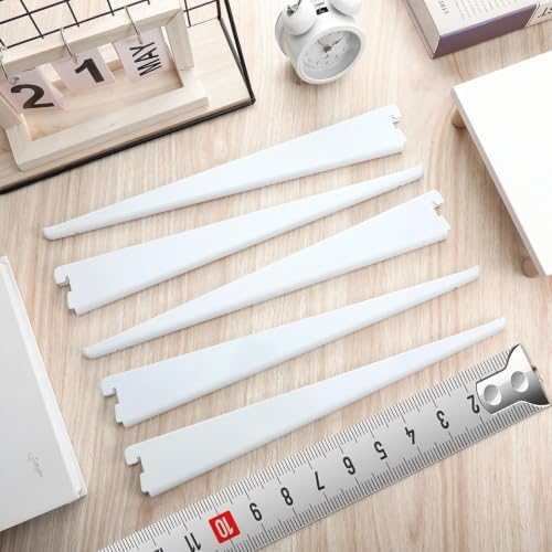 CroBlissful 20 Pcs Adjustable Shelf Brackets for Double Track System Closet Organization Heavy Duty Wire Shelf Brackets 