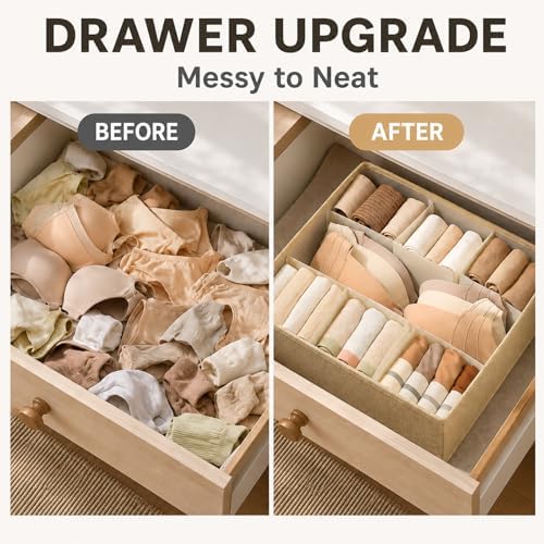 Foldable Clothes Drawer Organizer Fabric Drawer Organizer Bins Multifunctional Dresser Drawer Organizers for Underwear T