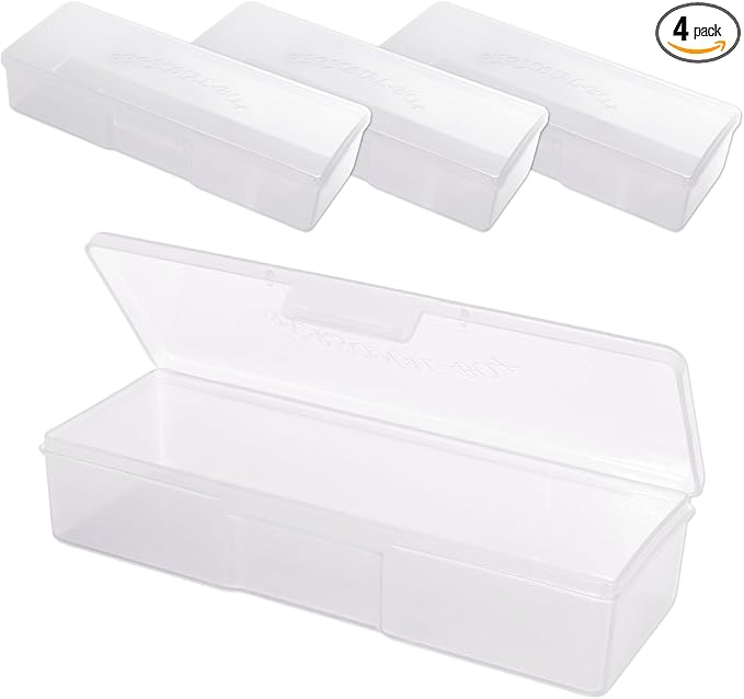 Beauticom Personal Box Storage Case for Professional Manicurist Nails Pedicure (Large Size) (4 Pieces, FROSTED)