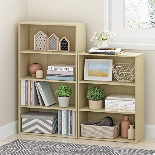Furinno PASIR Book Shelf, 3-Tier Bookshelf, Storage Shelves Bookcase, 9.7 x 23.7 x 31.5, for Living Room, Bedroom, Home 