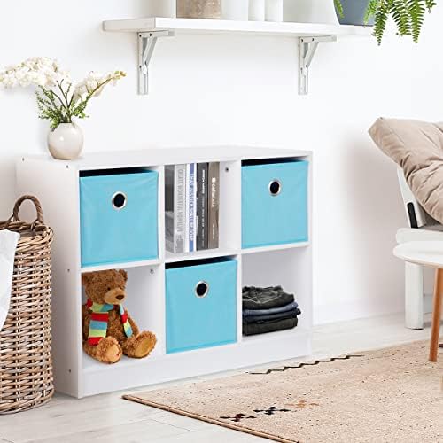 ZenStyle Storage Shelf Organizer, Wooden Bookshelf System Display Cube Shelves Compartments, Customizable W/ 5 Removable