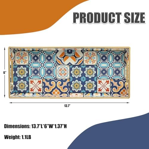 Bathroom Vanity Tray for Countertop, Small Plastic Toilet Tank Tray Versatile Storage & Organization Tray for Makeup, Pe