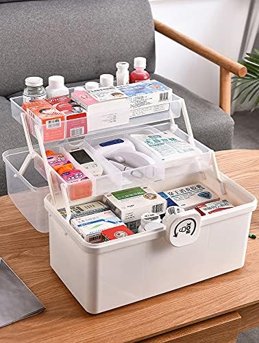 Sooyee Craft Organizers and Storage, Clear/White, 13.4x7.5x8.9 In