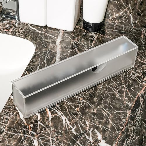 2Pack Acrylic Electric Toothbrush Holder with Diatomite Drying Stone, Bathroom Drawer Organizer with Drainage Hole for T
