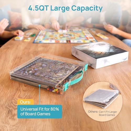 Vtopmart 3 Pack Board Game Storage with Handle and Snap-Tight Latch Lid