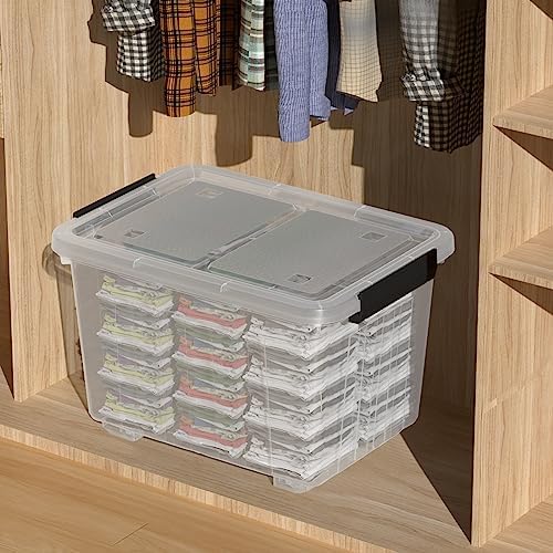 4-Pack 35 Quart Plastic Storage Bin with Secure Lid and Wheels