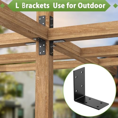 3x3 Inch Black L Shape Wall & Furniture Support Brackets