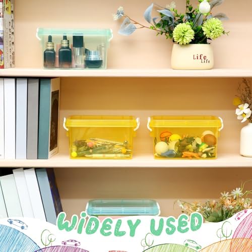 Wenqik 6 Pack Colorful Plastic Storage Bins with Lids, Cute Color