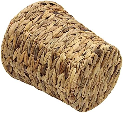 Casaphoria Round Water Hyacinth Garbage Baskets for Storage Natural Woven Hyacinth Laundry Rubbish Basket Durable Circul