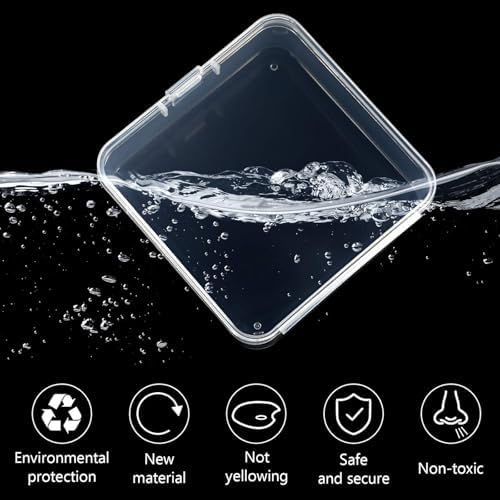 Jetec 30 Pieces Small Clear Plastic Storage Box, 2.9 x 2.9 x 1 Inch