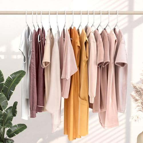 Plastic Hangers 50 Pack White - Clothes Hangers - Makes The Perfect Coat Hanger and General Space Saving Hangers for Closet and New Apartment Essentials - Percheros Ganchos para Colgar Ropa Hangars