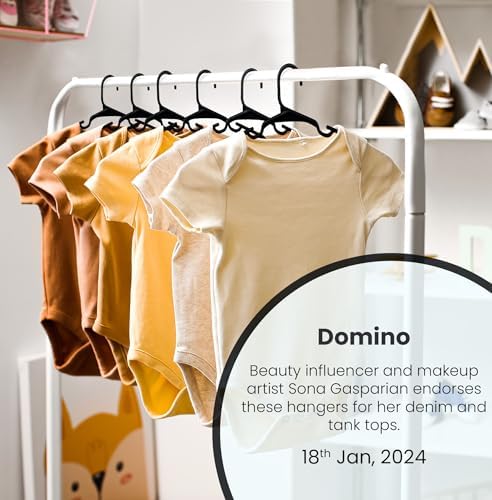 Utopia Home Kids Hangers 60 Pack – 11.5 Inch Baby Closet Hangers Black