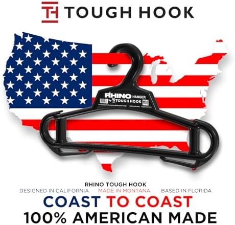 Rhino Tough Hook Heavy Duty Clothes Hangers, USA-Made, Body Armor, 4 Tan