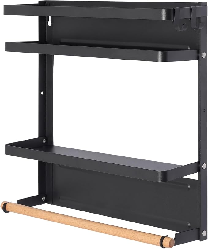 Magnetic Paper Towel Holder for Fridge, Kitchen Countertop Organizers Magnetic Shelf and Wall Mount Storage