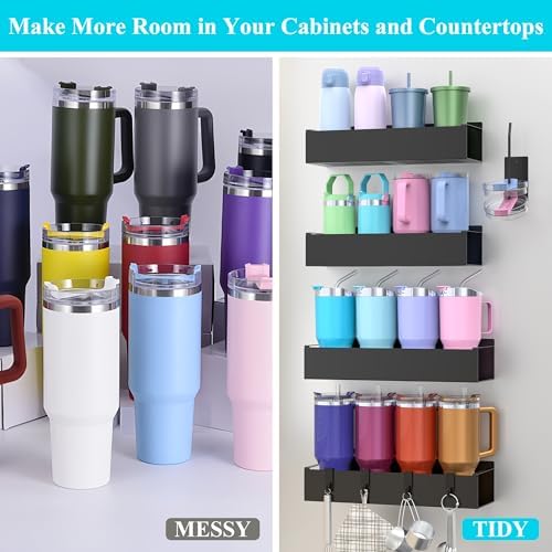 HuggieGems Metal Magnetic Water Bottle Holder for Refrigerator, Cup Holder Organizer for Stanley and Tumbler for Kitchen