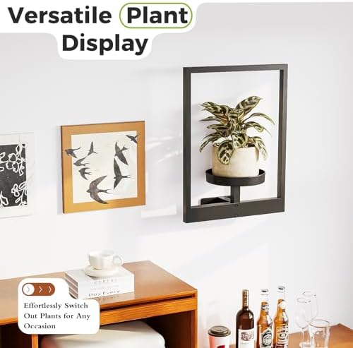 Bamworld Wall Plant Holder Plant Stand Indoor Wall Planters Black