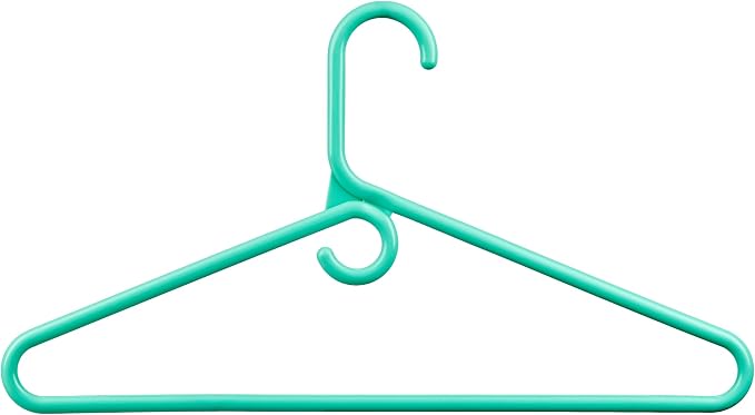 DEILSY™ Heavy Duty Plastic Hangers 50 Pack - Extra Heavy Duty Hangers for Clothes, Thick Aqua Plastic Hangers, Strong Clothes Hangers with Hook for Scarves & Belts