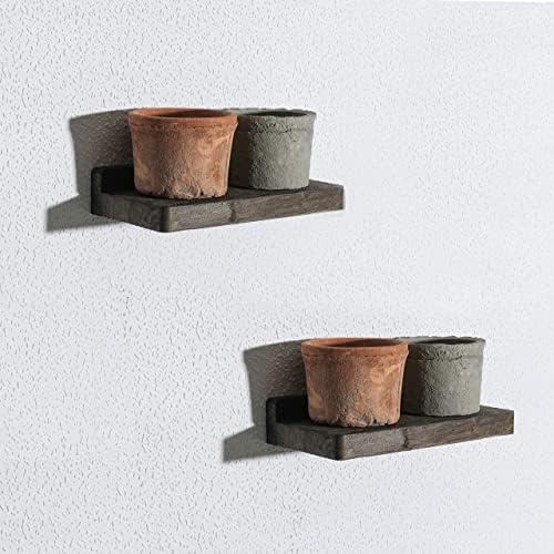Freezing point Small Floating Shelves for Wall Set of 2 Natural Wood 8×4Inch Wall Shelf Mini Corner Shelf Decor Plant Di