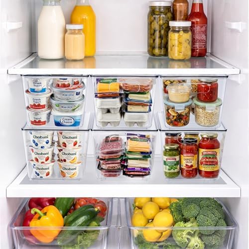 Sorbus Clear Storage Bins with Lids for Kitchen (Large, 10 Pack)