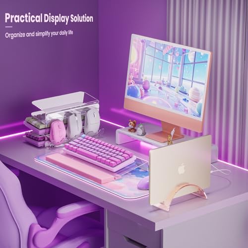 Acrylic Vertical Laptop Stand for Desk,Acrylic Invisible Desktop Notebook Dock,Vertical Laptop Holder Space-Saving Organ