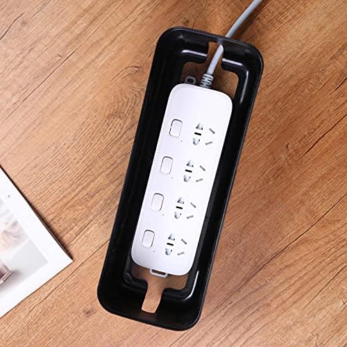 Changsuo Cable Management Box Small White Cable Organizer Box for Extension Cord Power Stripe Surge Protector Wire Manag