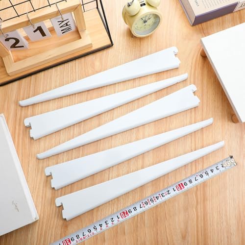 CroBlissful 20 Pcs Adjustable Shelf Brackets for Double Track System Closet Organization Heavy Duty Wire Shelf Brackets(