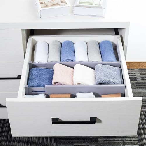 Utoplike Kitchen Drawer Dividers Large, Gray Drawers Organizers Adjustable