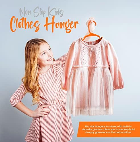 Utopia Home Kids Hangers 40 Pack – 11.5 Inch Baby Closet Hangers Orange