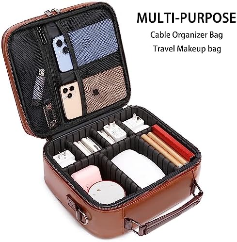 KYALOU Electronics Travel Organizer, Large Electronic Accessories Cable Case with Adjustable Dividers, Waterproof Tech S