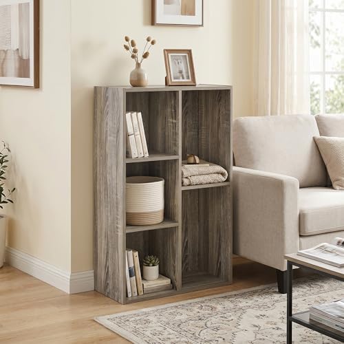 5-Cube Bookshelf, Reversible Bookcase, Book Shelf, Cube Storage Organizer, 9.4 x 19.5 x 31.5, for Home Office, Living Ro