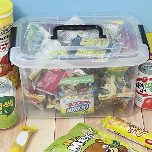 5 Quart Clear Storage Bin, Latching Box Container, 6 Packs