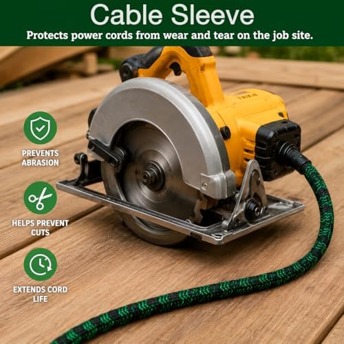 Cable Sleeve 1/2 Inch x 50FT Self-Wrapping Wire Loom