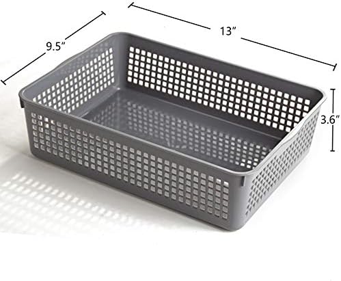 Aebeky A4 Size Plastic Paper Storage Trays,Desktop File Organizer Baskets,6-Packs (Grey)